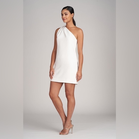 Women HALSTON Gracie One Shoulder Mini Dress color 1004 size 10 - Picture 1 of 8